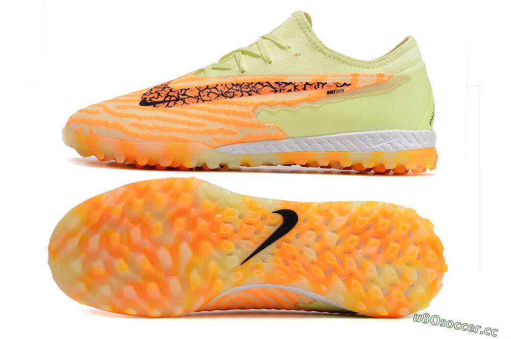 Men's Nike React Phantom GX Pro TF Artificial Turf Low-Tops Football Shoes - Orange/Green 1