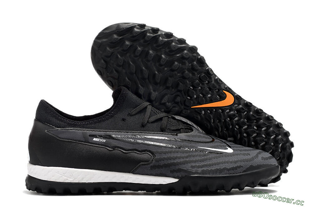 Men's Nike React Phantom GX Pro TF Artificial Turf Low-Tops Football Shoes - Black/White 2