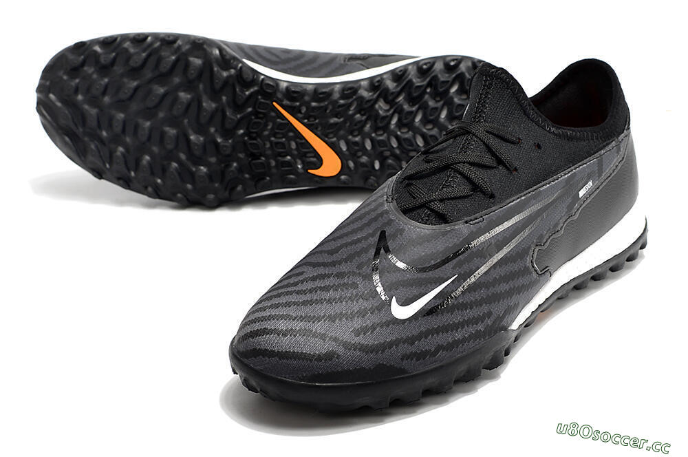 Men's Nike React Phantom GX Pro TF Artificial Turf Low-Tops Football Shoes - Black/White 3