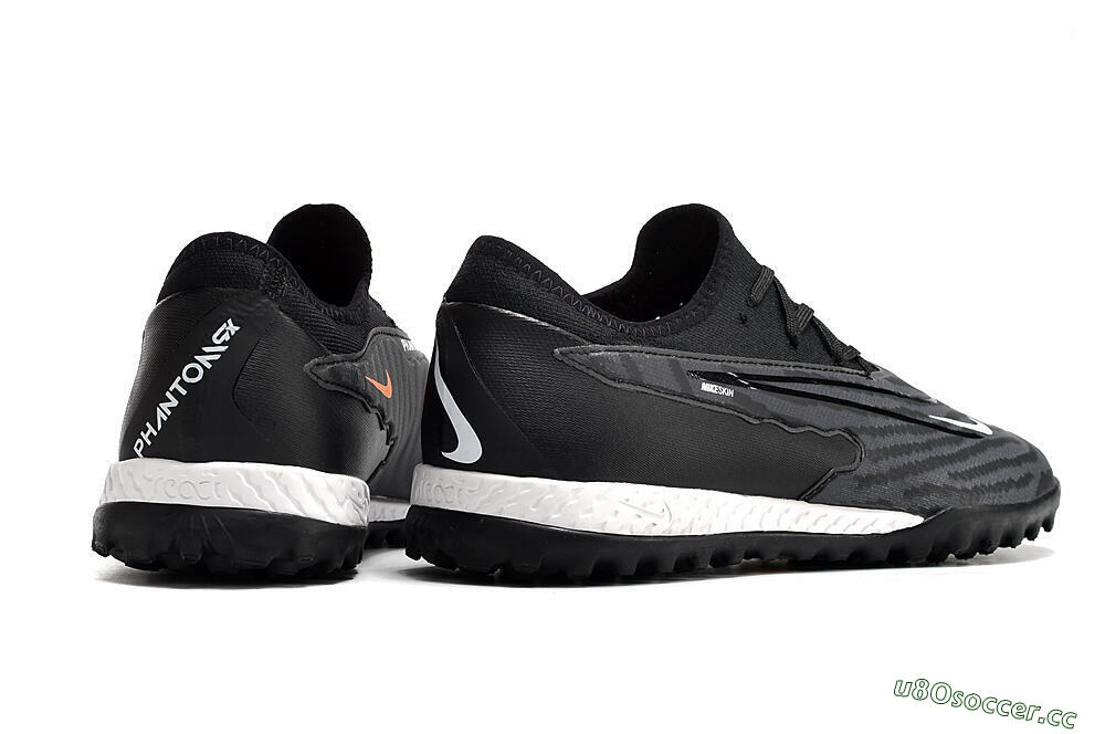 Men's Nike React Phantom GX Pro TF Artificial Turf Low-Tops Football Shoes - Black/White 6