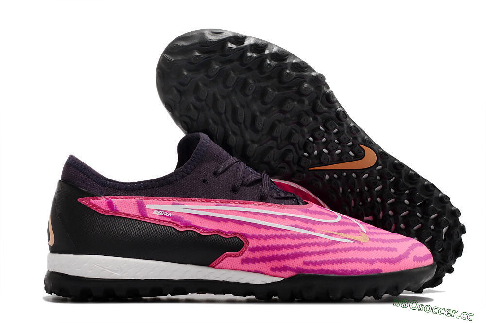 Men's Nike React Phantom GX Pro TF Artificial Turf Low-Tops Football Shoes - Pink/White/Black 2