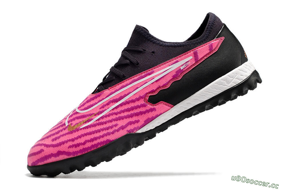 Men's Nike React Phantom GX Pro TF Artificial Turf Low-Tops Football Shoes - Pink/White/Black 5