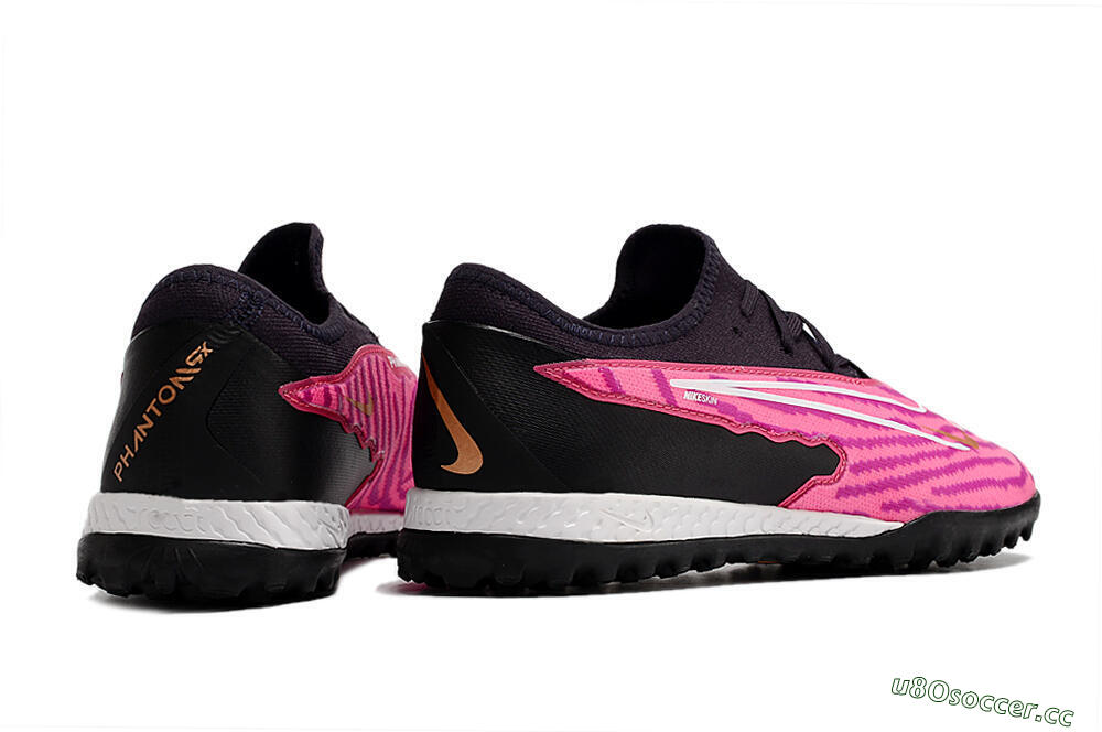 Men's Nike React Phantom GX Pro TF Artificial Turf Low-Tops Football Shoes - Pink/White/Black 6