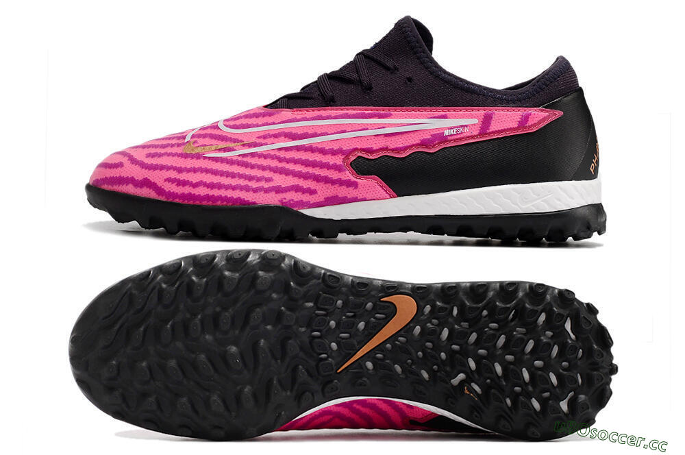 Men's Nike React Phantom GX Pro TF Artificial Turf Low-Tops Football Shoes - Pink/White/Black 1