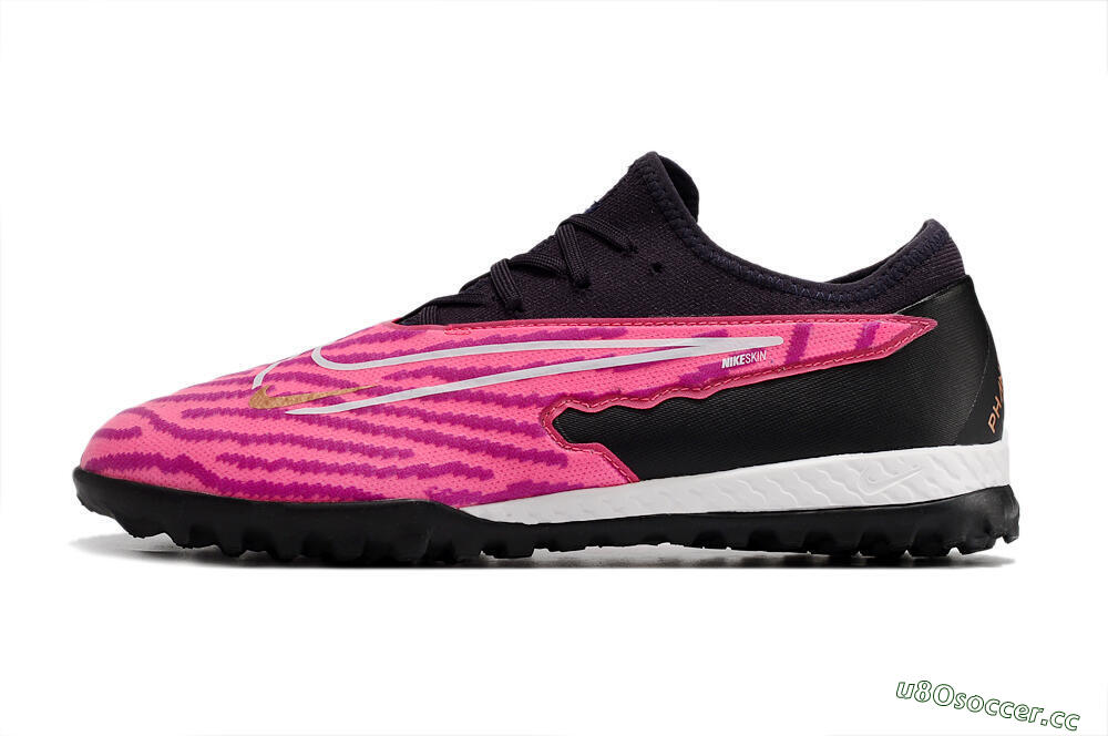 Men's Nike React Phantom GX Pro TF Artificial Turf Low-Tops Football Shoes - Pink/White/Black 0