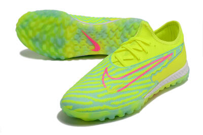 Men's Nike React Phantom GX Pro TF Artificial Turf Low-Tops Football Shoes - Green/Pink