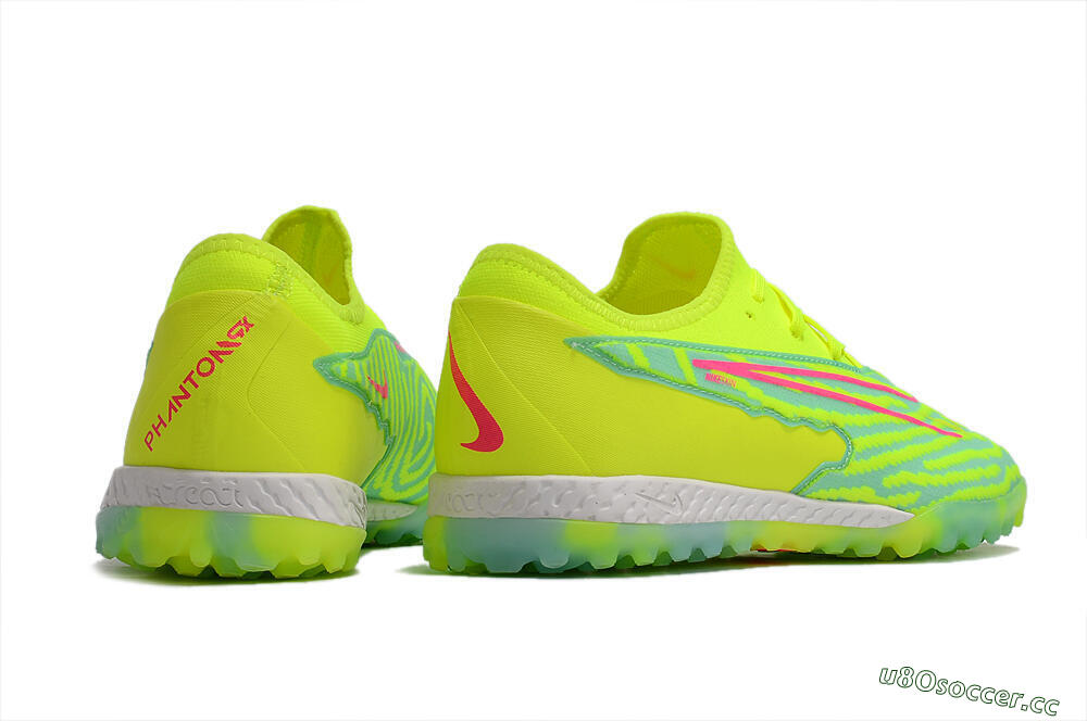Men's Nike React Phantom GX Pro TF Artificial Turf Low-Tops Football Shoes - Green/Pink 6