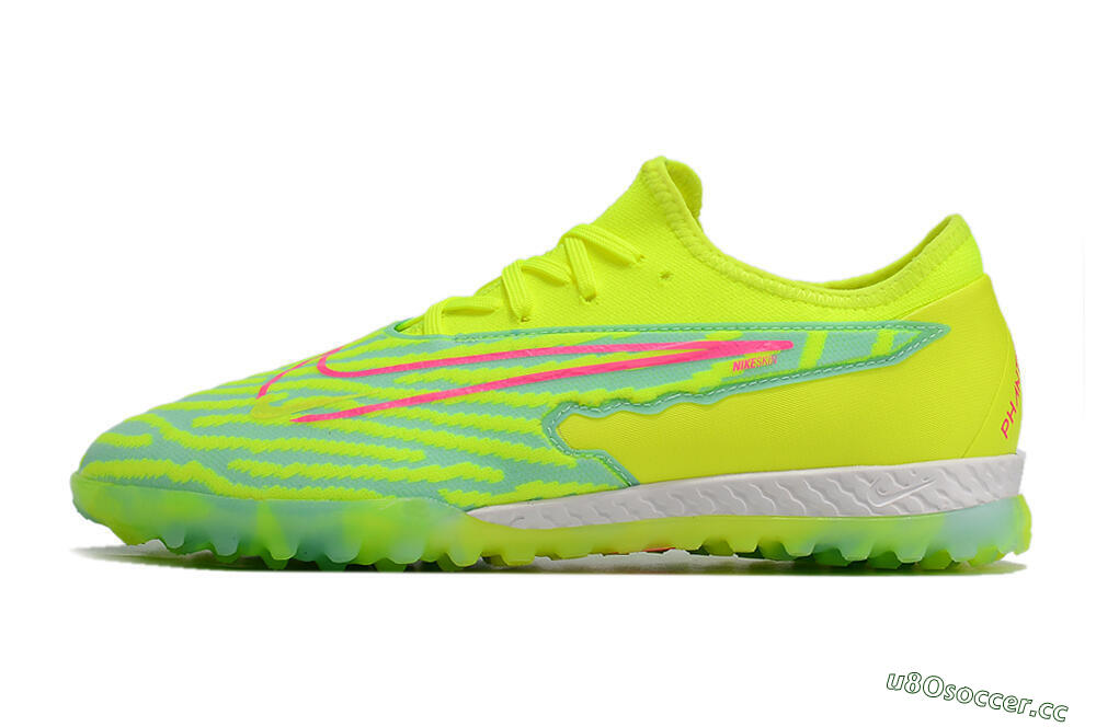 Men's Nike React Phantom GX Pro TF Artificial Turf Low-Tops Football Shoes - Green/Pink 0