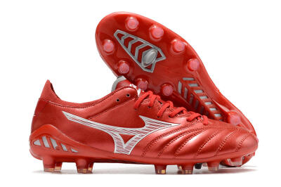 Men's Mizuno Morelia Neo 3 Japan FG Firm Ground Low-Tops Football Boots - Red/White