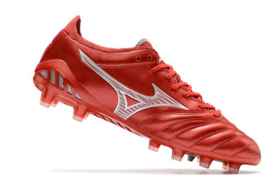 Men's Mizuno Morelia Neo 3 Japan FG Firm Ground Low-Tops Football Boots - Red/White