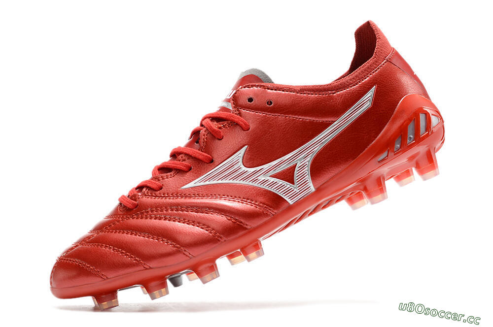 Men's Mizuno Morelia Neo 3 Japan FG Firm Ground Low-Tops Football Boots - Red/White 5