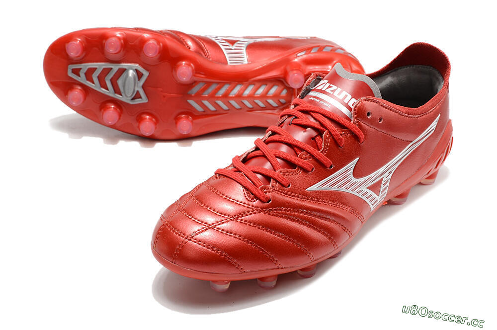 Men's Mizuno Morelia Neo 3 Japan FG Firm Ground Low-Tops Football Boots - Red/White 3