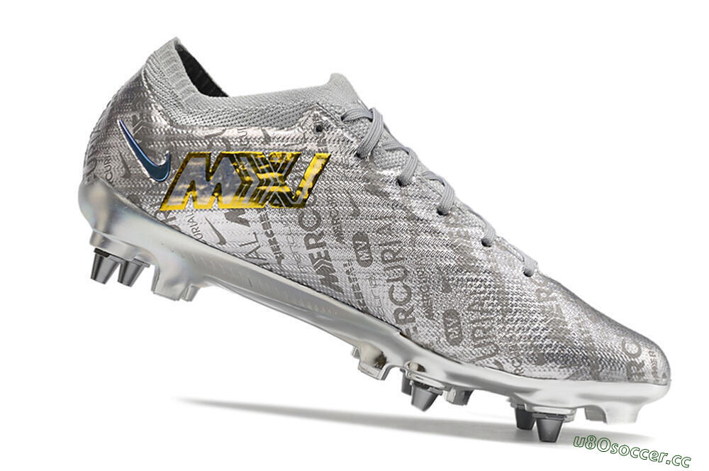 Men's Nike Air Zoom Mercurial Vapor 15 Elite SG Soft Ground Low-Tops Football Boots - Silver/Gold 4