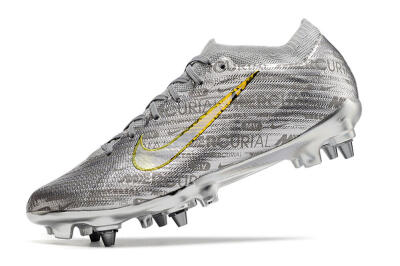 Men's Nike Air Zoom Mercurial Vapor 15 Elite SG Soft Ground Low-Tops Football Boots - Silver/Gold