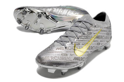 Men's Nike Air Zoom Mercurial Vapor 15 Elite SG Soft Ground Low-Tops Football Boots - Silver/Gold