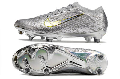 Men's Nike Air Zoom Mercurial Vapor 15 Elite SG Soft Ground Low-Tops Football Boots - Silver/Gold