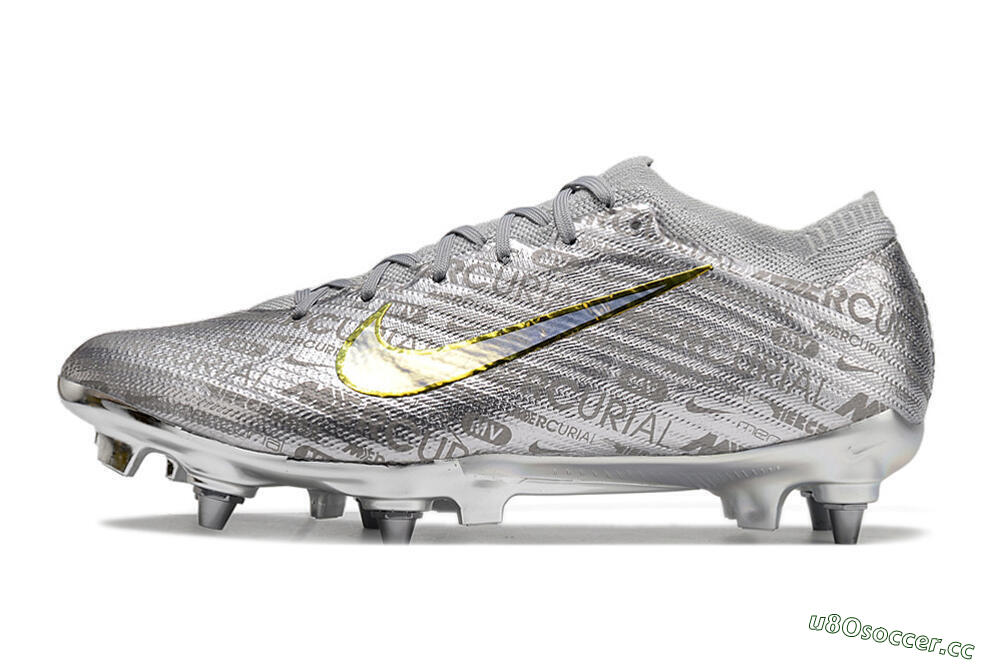 Men's Nike Air Zoom Mercurial Vapor 15 Elite SG Soft Ground Low-Tops Football Boots - Silver/Gold 0