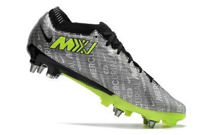 Men's Nike Air Zoom Mercurial Vapor 15 Elite SG Soft Ground Low-Tops Football Boots - Silver/Green/Black