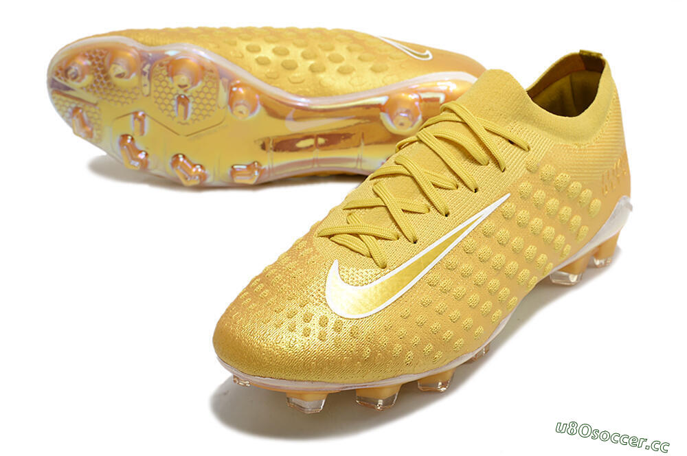 Men's Nike Phantom Ultra Venom FG Firm Ground Low-Tops Football Boots - Gold/White 3