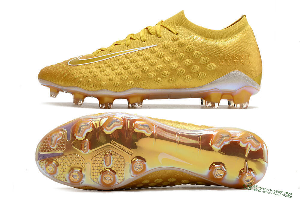 Men's Nike Phantom Ultra Venom FG Firm Ground Low-Tops Football Boots - Gold/White 1