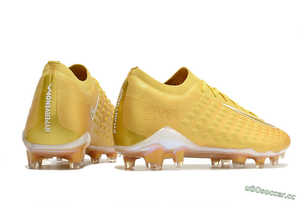 Men's Nike Phantom Ultra Venom FG Firm Ground Low-Tops Football Boots - Gold/White 6