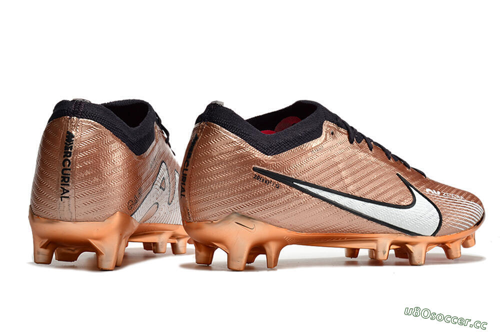 Men's Nike Air Zoom Mercurial Vapor 15 Elite AG Artificial Grass Low-Tops Football Boots - Gold/White/Black 6
