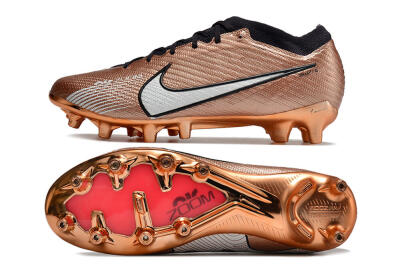 Men's Nike Air Zoom Mercurial Vapor 15 Elite AG Artificial Grass Low-Tops Football Boots - Gold/White/Black