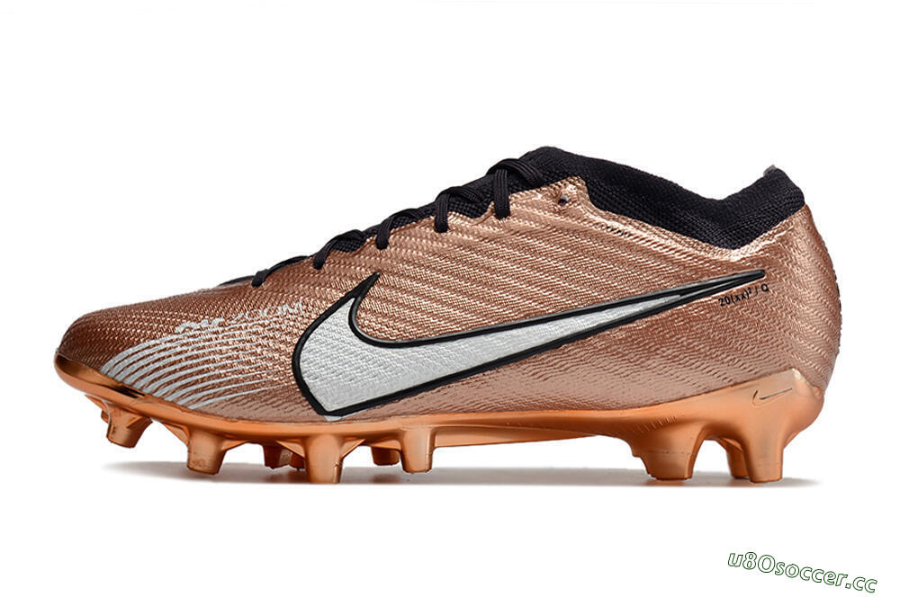 Men's Nike Air Zoom Mercurial Vapor 15 Elite AG Artificial Grass Low-Tops Football Boots - Gold/White/Black 0