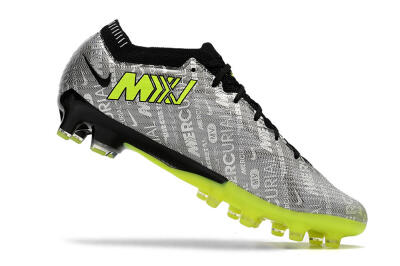 Men's Nike Air Zoom Mercurial Vapor 15 Elite AG Artificial Grass Low-Tops Football Boots - Silver/Green/Black