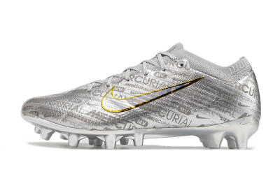 Men's Nike Air Zoom Mercurial Vapor 15 Elite AG Artificial Grass Low-Tops Football Boots - Silver/Gold