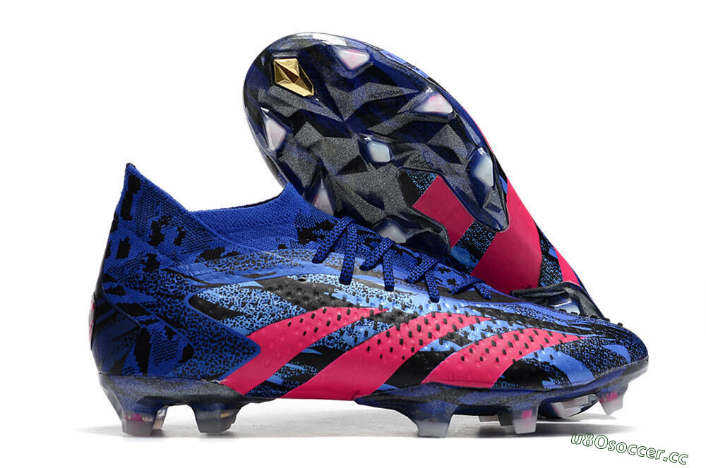 Men's Adidas Predator Accuracy.1 Paul Pogba FG Firm Ground Low-Tops Football Boots - Blue/Pink 2