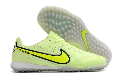 Men's Nike React Tiempo Legend 9 Pro TF Artificial Turf Low-Tops Football Shoes - Green/Black
