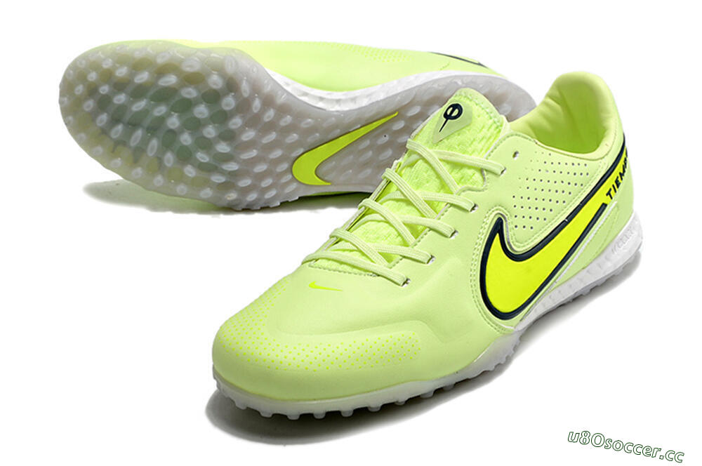Men's Nike React Tiempo Legend 9 Pro TF Artificial Turf Low-Tops Football Shoes - Green/Black 3
