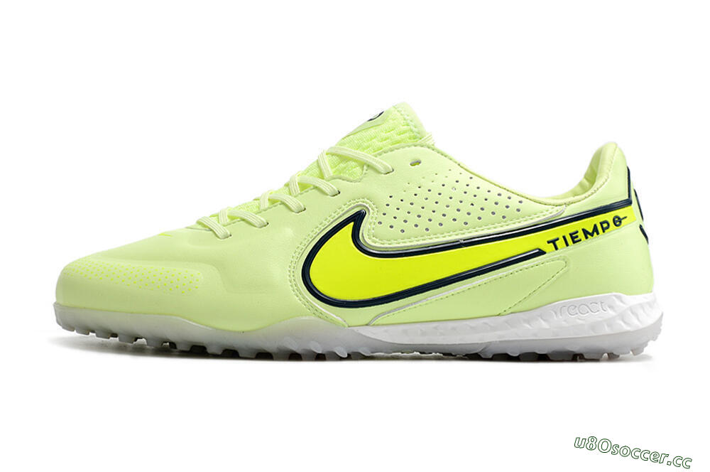 Men's Nike React Tiempo Legend 9 Pro TF Artificial Turf Low-Tops Football Shoes - Green/Black 0