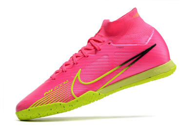Men's Nike Air Zoom Mercurial Superfly 9 Elite IC Indoor & Futsal High-Tops Football Shoes - Pink/Green/Black