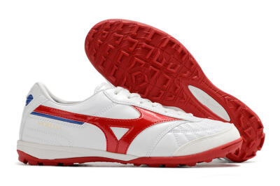 Men's Mizuno Morelia Sala Japn TF Artificial Turf Low-Tops Football Shoes - White/Red