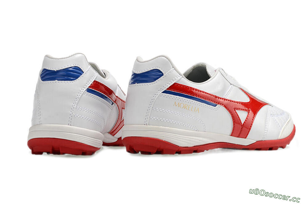 Men's Mizuno Morelia Sala Japn TF Artificial Turf Low-Tops Football Shoes - White/Red 4