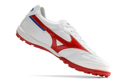 Men's Mizuno Morelia Sala Japn TF Artificial Turf Low-Tops Football Shoes - White/Red