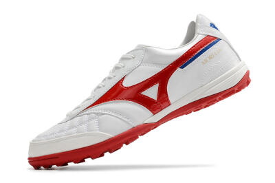 Men's Mizuno Morelia Sala Japn TF Artificial Turf Low-Tops Football Shoes - White/Red