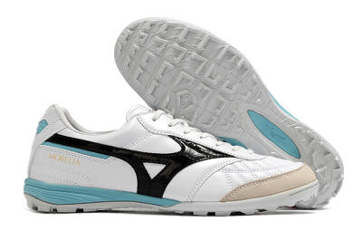 Men's Mizuno Morelia Sala Japn TF Artificial Turf Low-Tops Football Shoes - White/Black/Blue