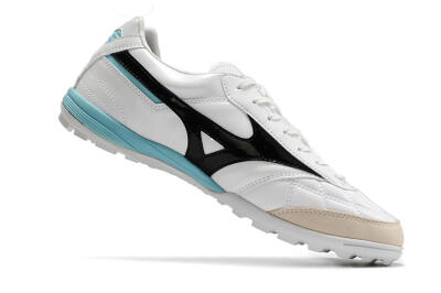 Men's Mizuno Morelia Sala Japn TF Artificial Turf Low-Tops Football Shoes - White/Black/Blue