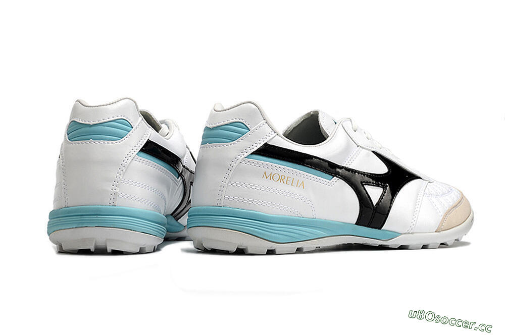 Men's Mizuno Morelia Sala Japn TF Artificial Turf Low-Tops Football Shoes - White/Black/Blue 5