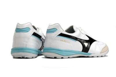 Men's Mizuno Morelia Sala Japn TF Artificial Turf Low-Tops Football Shoes - White/Black/Blue