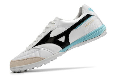 Men's Mizuno Morelia Sala Japn TF Artificial Turf Low-Tops Football Shoes - White/Black/Blue