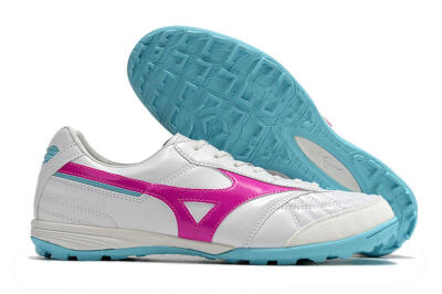 Men's Mizuno Morelia Sala Japn TF Artificial Turf Low-Tops Football Shoes - White/Red/Blue