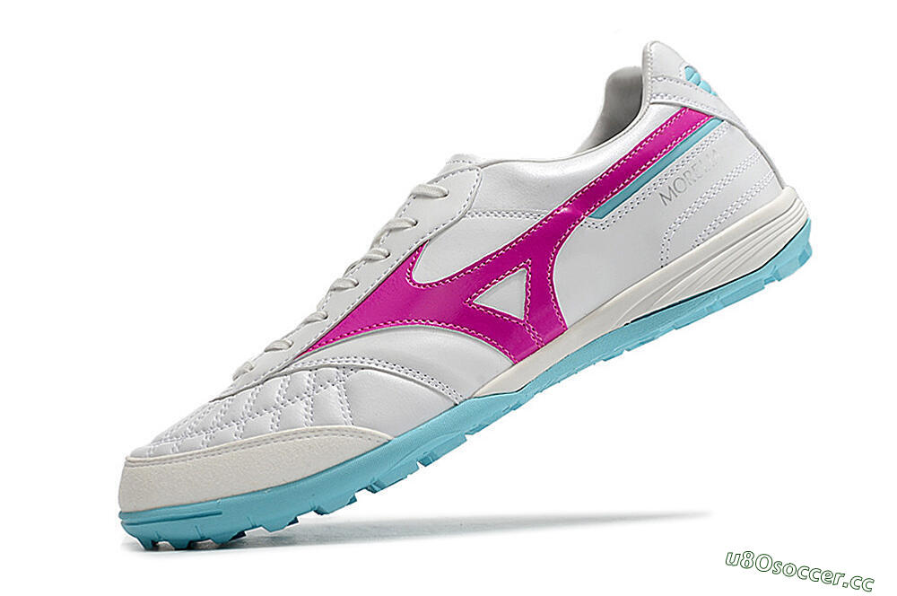 Men's Mizuno Morelia Sala Japn TF Artificial Turf Low-Tops Football Shoes - White/Red/Blue 5