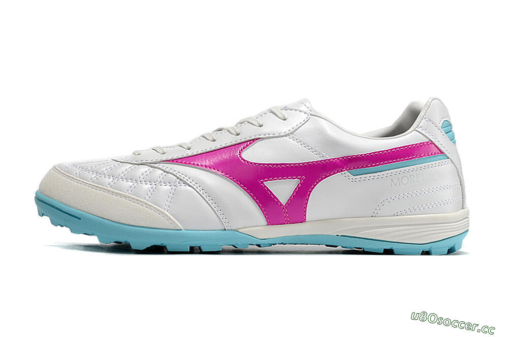 Men's Mizuno Morelia Sala Japn TF Artificial Turf Low-Tops Football Shoes - White/Red/Blue 0