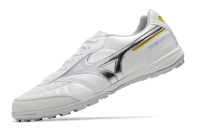 Men's Mizuno Morelia Sala Japan TF Artificial Turf Low-Tops Football Shoes - White/Silver/Yellow
