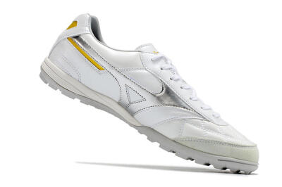 Men's Mizuno Morelia Sala Japan TF Artificial Turf Low-Tops Football Shoes - White/Silver/Yellow