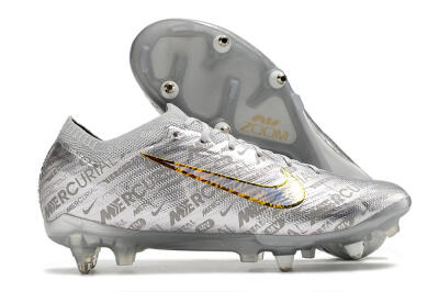 Men's Nike Air Zoom Mercurial Vapor 15 Elite SG Soft Ground Low-Tops Football Boots - Silver/Gold